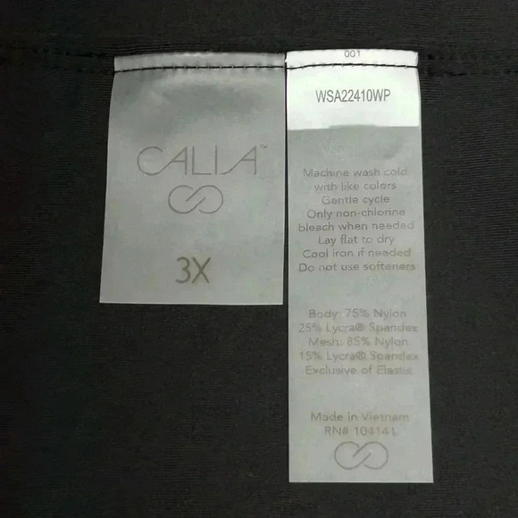 Calia Pure Black Women's Power Sculpt High Rise Swim Bottom Full Coverage 3X NWT - Picture 3 of 7